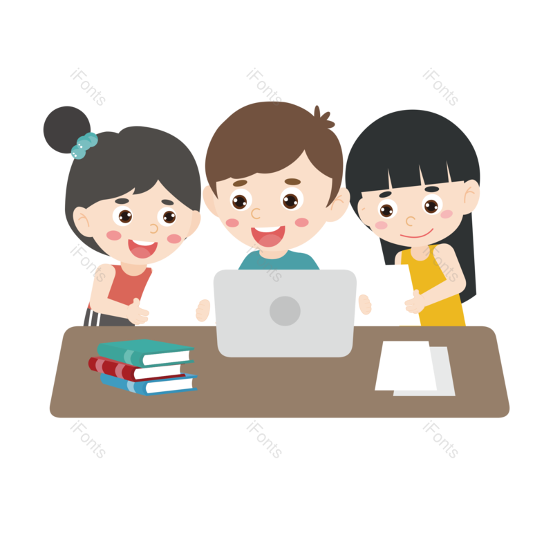 学习图片,校园元素,电脑PNG,交流免抠素材